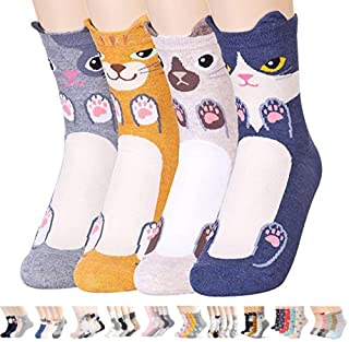 Ksocks Divertido juego de regalo con diseo creativo de gato animal casual calcetines coloridos para damas