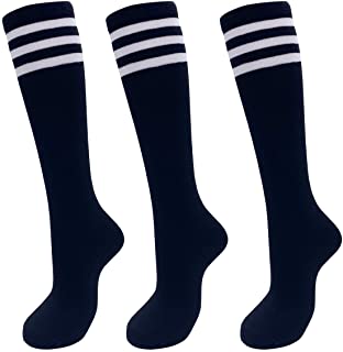 Jeasona 35-41 - Calcetines altos para mujer, color blanco y negro