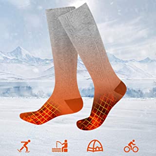 Calcetines Calefactables para Hombres y Mujeres,Calcetines calentados con batería mejorados con 2200 Mah para la Caza, el Acampada, el Senderismo, el Ciclismo y el Ciclismo