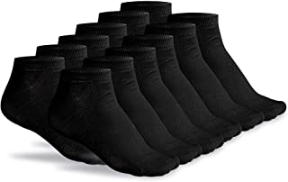 FLINK Calcetines deportivos hombre y mujer de algodón 6 pares (negro) 35-38