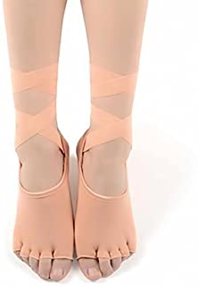 Calcetines de yoga sin dedos con banda elástica, talla única, color negro, antideslizantes, ABS y suela de goma, yoga, danza, fitness, pilates, 5 dedos de los pies, antideslizantes, antideslizantes, antideslizantes, antide