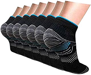 Calcetines de compresi¢n para mujeres y hombres, 7 pares de calcetines de fascitis plantar, ideales para corredores, tobillos esguinces e hinchaz¢n, calcetines de compresi¢n