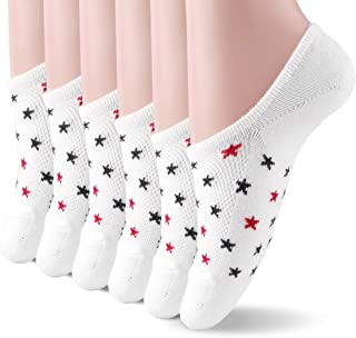 No Show Calcetines para mujer – 6 pares de algodón de corte bajo forro casual antideslizante transpirable para mujer calcetines para zapatillas de deporte mocasines entrenadores