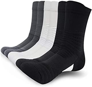SUNWIND Unisex 5/6 Pares Calcetines Deportivos de Rendimiento Calcetines Transpirables Acolchados Para Correr Calcetines Deportivos Cmodos de Compresin (Negro/Blanco/Gris