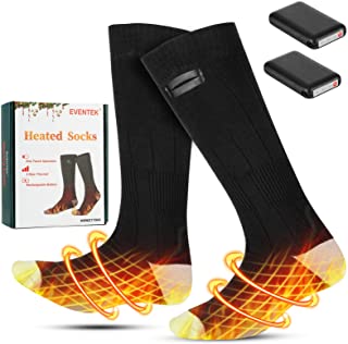 Calcetines Calefactables Recargables (2 Pares) para Hombres, Mujeres, 3 Configuraciones de Calefacción, Calcetines Térmicos Eléctricos Lavables de 4000 mAh, para Esquiar, Correr, Caza