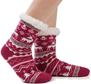 Mujer Hombre Navidad Calcetines Invierno Calentar Pantuflas de Estar Por Casa Super Suaves Cómodos Calcetines Antideslizante