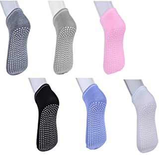 6 pares de calcetines de yoga para mujer, antideslizantes, antideslizantes, para pilates, barra, calcetines de fitness Bikram, tallas 5-10 (6 colores)