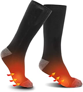 Chaussettes chauffantes pour Hommes Femmes, Chaussettes chauffantes améliorées Makida, rechargeables à Piles Avec 3 niveaux de réglage de chauffage, pour Les Sports d