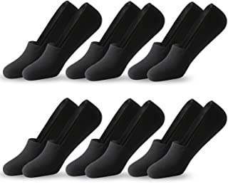 Calcetines Invisibles Hombre, 6 Pares Pinkies Calcetines Tobilleros Hombre Cortos, Antideslizante Silicona Algodon Calcetines Verano Transpirables e Deportivos-Negro/Gris