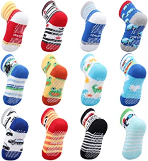 OKPOW 12 pares de calcetines antideslizantes de algodn para beb