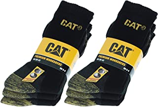 6 pares Calcetines CAT trabajo para hombres, doble refuerzo en puntera y talón, hilos de excelente calidad Esponja de algodón