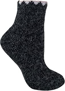Calcetines de senderismo de mezcla de lana de alpaca cortos y cálidos de invierno grueso para mujer para botines