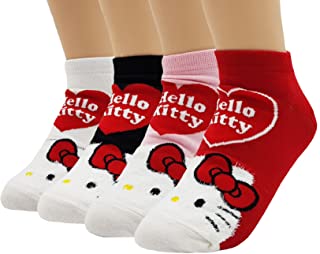 JJMax Hello Kitty - Juego de calcetines tobilleros de mezcla de algodn para mujer - Multi color - Talla nica