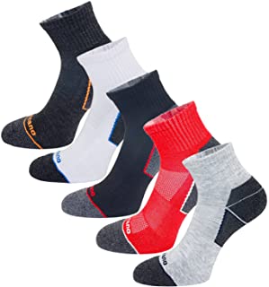 Aaronano 5 calcetines atléticos del medio-amortiguador de Terry de los hombres de los pares de los pares tamaño BRITÁNICO Tamaño (6-11)