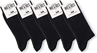 Mat & Vic’s Calcetines Clásicos de Vestir para Hombre y Mujer, Algodón, Certificado Oeko-Tex 100, cómodos, negro o multicolora (5 o 10 pares)